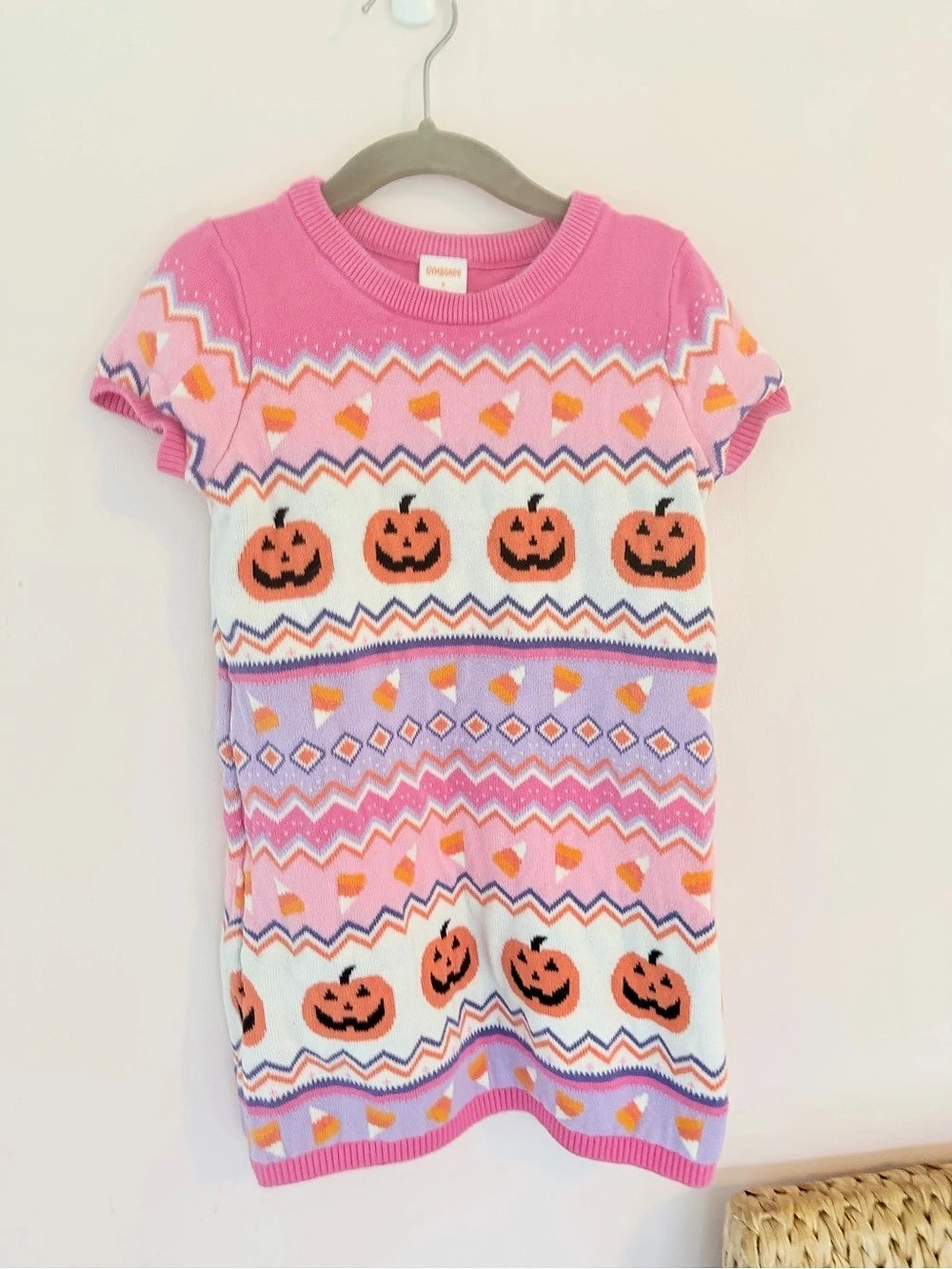 Gymboree Halloween Pumpkin Candy Corn Sweater Dress Girls 5T